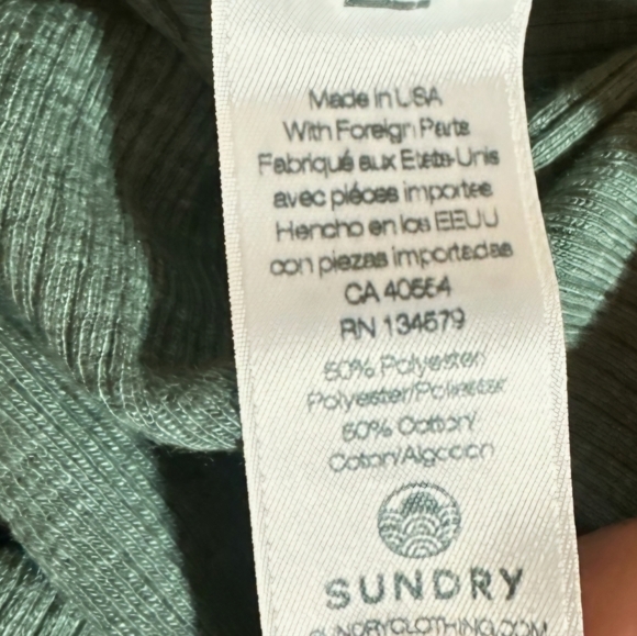 Sundry By "Anthropologie" Blue Ribbed Tank Top - Picture 2 of 6